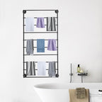 10Tier Tie and Scarf Rack Wall Mounted Ribbon Display Rack Organizer Holder for Wrapping Paper Scarf Tie Belt Towel Pants Scarves Hijab Stand for Retail Store Home,Craft Room (Black, 10 Tier) - Image 2
