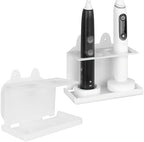 2Pack Electric Toothbrush Holder Wall Mounted, Electric Toothbrush Cord Organizer Holds 2 Chargers, Self Adhesive Electric Toothbrush Stand for Bathroom, Medicine Cabinet, Dorm(White) by LUEXBOX