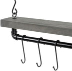 MyGift Wall Ceiling Pot Rack with Shelf, Black Pipe Cookware Organizer - Image 6