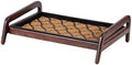 Anji Mountain Heavy Duty Waterproof Wooden Shoe Storage Mat Organizer/Boot Storage Tray Multi Use for Entryway with Coir, Tan and Black Trellis Insert, 1 Tier, Fits 2 Pair (26.5" Wide) by AnjiMountain