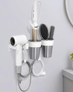 Hot Tools Organizer, Hair Tool Organizer Wall Mount Aluminum Alloy, Space-Saving Curling Iron Holder for Vanity & Bathroom with Stainless Steel Cups White CHOCHOYAH by Chochoyah