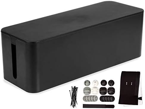 Iron Forge Cable Large Cable Management Box, Black, Includes Cable Sleeve by IronForgeCable