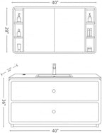 40 IN Freestanding Single Sink Bathroom Vanity Set with LED Mirror Cabinet - Image 2