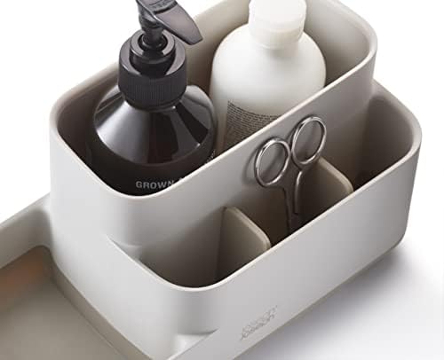 Joseph Joseph EasyStore Bathroom Storage Caddy, Toothbrush and Toothpaste Organiser for Bathroom Accessories, Matt Finish, Ecru - Image 6