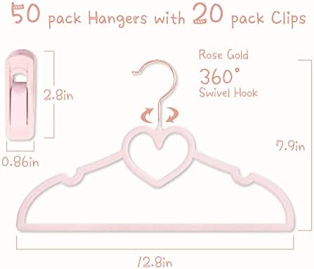 Velvet Baby Hangers, Kids Hangers with Clips for Toddler & Infant Clothes - Image 3