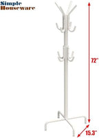 Simple Houseware Standing Coat/Hat Hanger Organizer Rack, 12 Hooks, White - Image 6