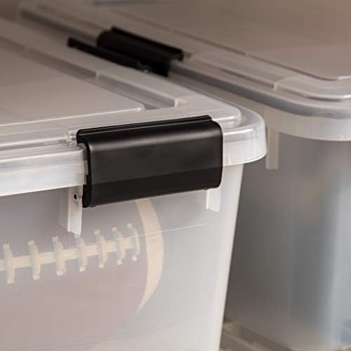 IRIS USA 41 Quart WEATHERPRO Plastic Storage Box with Durable Lid and Seal and Secure Latching Buckles, Clear with Black Buckles, 1 Pack - Image 4