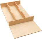 Silverware Drawer Organizer - Trim-to-Fit with Adjustable Dividers for Kitchen Utensil Storage, Beech Wood Frame with 11 Sizes (10.24" W x 22" D) by Unknown