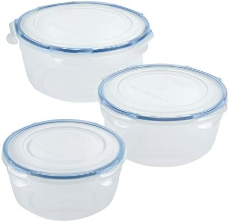 LocknLock Easy Essentials Food Storage lids/Airtight containers/Stackable, BPA Free, 6 Piece, Clear by LocknLock