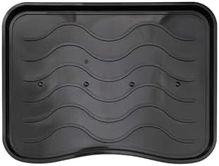 Nicoman VCD-Boot-Tray-75x38-FlowerWood-2pcs Boot Shoe Drip Tray Rack Mat Plain Black Small(2-Pack), 2-pk by Nicoman