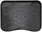Nicoman VCD-Boot-Tray-75x38-FlowerWood-2pcs Boot Shoe Drip Tray Rack Mat Plain Black Small(2-Pack), 2-pk by Nicoman