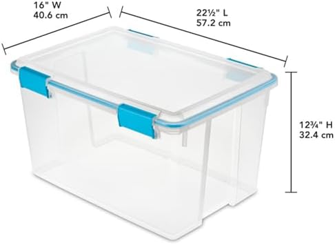 Sterilite Gasket Storage Box with Lids for Home & Office, 54 Quart, 4-Pack - Image 3