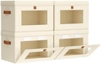 Homsorout Small Closet Storage Bins - Closet Shelf Organizer with Open Window, 4 Pack, Beige by Homsorout