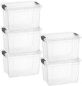 Superio 2.5 Quart Clear Plastic Storage Boxes with Lids, Stackable Organizer Containers, BPA-Free Storage Bins for Home, Office, School & Dorm, 5 Pack by Superio