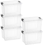 Superio 2.5 Quart Clear Plastic Storage Boxes with Lids, Stackable Organizer Containers, BPA-Free Storage Bins for Home, Office, School & Dorm, 5 Pack by Superio
