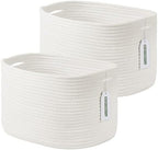 ECDYQXVU 15x10x9 Inch Woven Cotton Rope Storage Basket, 2 Pack by ECDYQXVU