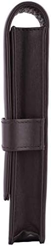 DiLoro Leather Triple Pen Case Pencil Pouch Holder for Three Fountain Ballpoint Rollerball Pens and Pencils - Image 3