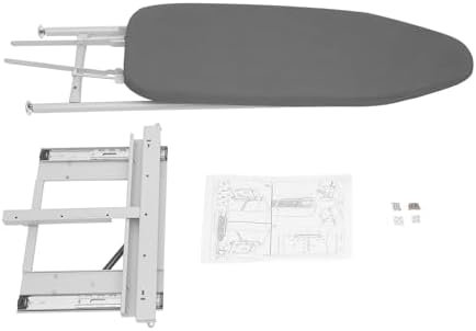 Pull-Out Ironing Board, Foldable Ironing Board with Grey Cover, Wardrobe Mount Ironing Boards for Small Spaces, Home, Laundry Room, Space-Saving - Image 7