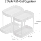 2 Packs Under Sink Pull-Out Storage Organizers, 14.8 Inches, White - Image 2