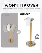 Gold Toilet Paper Holder Stand Stainless Steel & Weighted Base - Image 6
