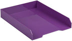 JAM PAPER Stackable Paper Trays - Purple - Desktop Document, Letter, & File Organizer Tray - 2/Pack - Image 4