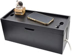 15 Inch Bamboo Large Cable Management Box, Black Cord Organizer - Image 6