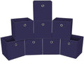 Foldable Storage Cubes Bins ,11 Inch Cloth Storage Cube Fabric Storage Box Cubes Organizer Baskets with Dual Handles for Home Organizer Set of 8 (Navy Blue) by NieEnjoy