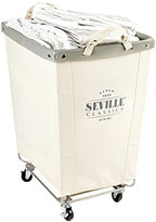 Heavy-Duty Canvas Laundry Hamper w/Wheels, 16"W x 22"D, Natural White by Unknown
