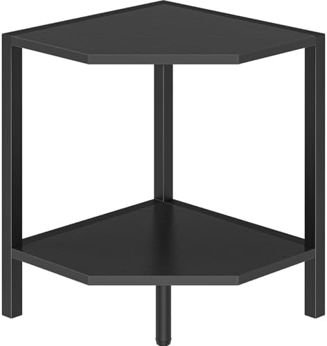 Creso hom Corner Shelf Stand, 2 Tier Industrial Corner Bookshelf by Cresohom