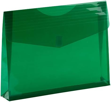 JAM PAPER Plastic Expansion Envelopes with Hook & Loop Closure - Letter Booklet - 9 3/4 x 13 with 2 Inch Expansion - Green - 12/Pack - Image 3