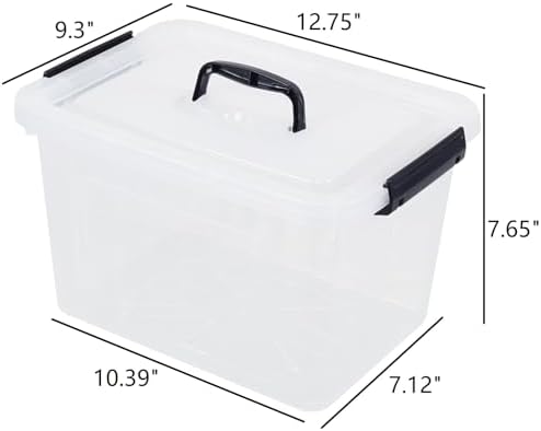 Farmoon 12 Quart Clear Storage Bin, Plastic Latching Box with Handle 4 Pack - Image 3