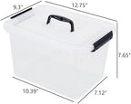 Farmoon 12 Quart Clear Storage Bin, Plastic Latching Box with Handle 4 Pack - Image 3