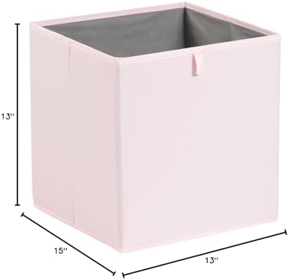 Amazon Basics Collapsible Cube Organizer Bins, Closet Storage Organizer Baskets for Shelves, Space-Saving, 13" x 15" x 13", Peony Pink, Pack of 6 - Image 6