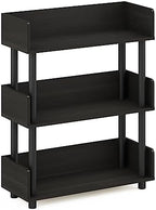 Furinno TURN-N-TUBE Display Shelf, 3-Tier Storage Shelves with Side Panels, Open Shelves Book Shelf with Rounded Corner Top Edges, for Organization and Storage, Living Room, Home Office, Espresso - Image 6