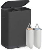 SONGMICS Laundry Hamper with Lid and Pedal, 160L Laundry Basket，2 Sections by SONGMICS