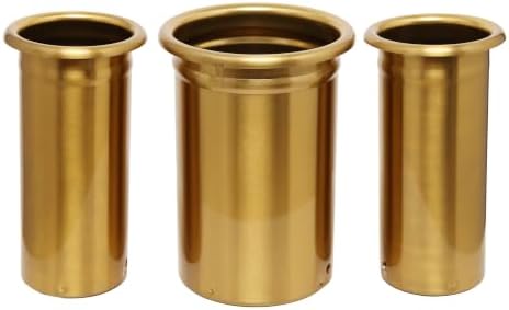3-Inch 1PCS and 2-Inch 2PCS Hot Tool Holder Canister Package, Blow Dryer & Curling Iron Holder Tube, Closed Bottom Heat-Resistant Stainless Steel Hair Dryer Organizer for Salon & Home ( Gold) by QUEESALN