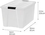 IRIS USA 4-Pack 72 Quart Storage Bins with Lids, Pearl - Image 2