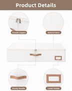 Wedding Dress Storage Box, Large Wedding Dress Preservation Box with 5 Cedar Wood Blocks, 30 Sheets of Acid-Free Tissue Paper, Microfiber Gloves, and Dust-Proof Bag-Beige Color - Image 5