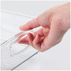 mDesign Small Plastic Kitchen Storage Container Bin with Handles - Organization in Pantry, Refrigerator or Freezer - Food Organizer for Fruit, Yogurt, Squeeze Pouches, Ligne Collection, 8 Pack, Clear - Image 4