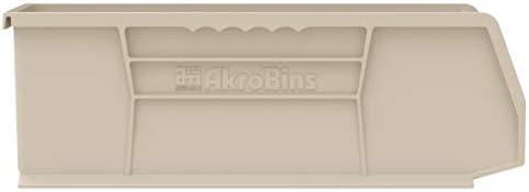 Akro-Mils 30234 AkroBins Plastic Storage Bins, 15"x5"x5", Stone, 12-Pack - Image 2