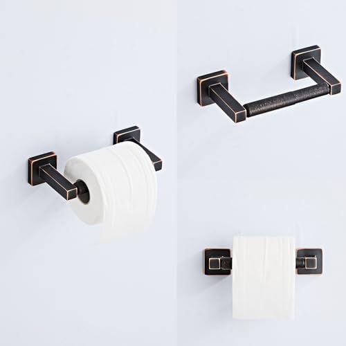 Bathroom Hardware Set 4 Pieces,Oil Rubbed Bronze Bathroom Accessories Set Stainless Steel Wall Mounted, Hand Towel Bar, Towel Ring, Robe Towel Hooks,Toilet Paper Holder,Towel Bar Set, 23.6 Inch - Image 3