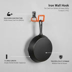 Heavy Duty Iron Wall Hook for Cast Iron Skillets, 7.6-Inch Utility Hanger for Garage and Kitchen Storage - Image 4