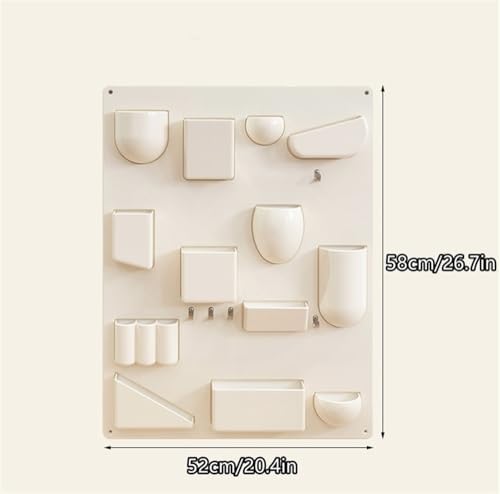 Cute Small Item Wall Storage, Desktop Multi-Grid Storage Board, Creative Wall Decoration, Storage Wall Hanging Suitable for Bedroom, Living Room, Entrance(Yellow) - Image 2