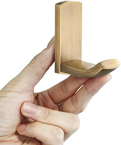 WINCASE Antique Brass Towel Hook, Bathroom Wall Robe Hooks Vintage Mounted, Rustic Bath Coat Clothes Hooks 4 Pack - Image 3