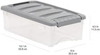 Amazon Basics Plastic Storage Containers with Secure Latching Lids, Stackable Organization Bins, Clear/Grey, 5 Quart, Set of 10 - Image 6