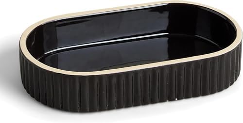 Preston Lane Ceramic Vanity Tray for Bathroom Countertop, Medium, Ink by Unknown