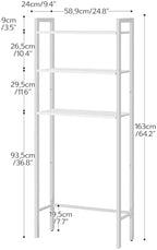 HOOBRO Over The Toilet Storage, 3-Tier Bathroom Organizer Shelf Over Toilet, Freestanding Bathroom Storage Shelves, Space Saver, Easy to Assemble for Room, White WT41TS01 - Image 3