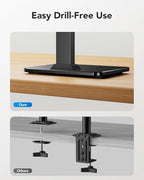 HUANUO Monitor Stand, Freestanding VESA Mount for 13 to 34 Inch Screens, Holds up to 44lbs, 5 Height Options, Swivel Desk Stand Riser With 360 Rotation, VESA 75x75mm/100x100mm - Image 4