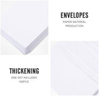 Xmas Blank Letter Envelopes 100pcs White Paper Cash - Image 3