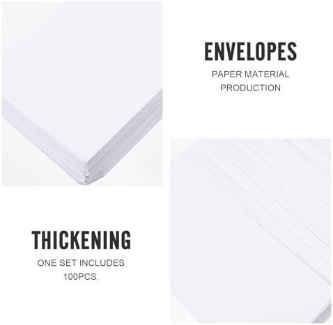 Xmas Blank Letter Envelopes 100pcs White Paper Cash - Image 3